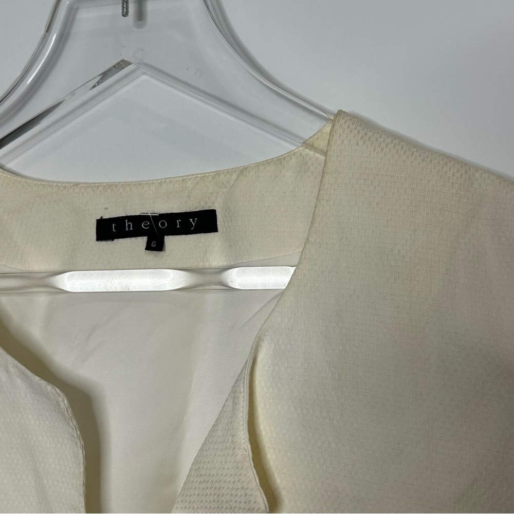 Theory Cream Collarless Jacket - image 4
